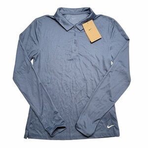 Nike Dri-Fit Victory Longsleeve Women's Golf Polo Size XS Blue NEW